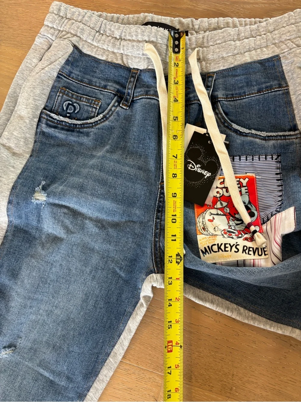Desigual Combined Mickey Mouse Jogger Medium Denim Sweatpants Disney Pants NWT